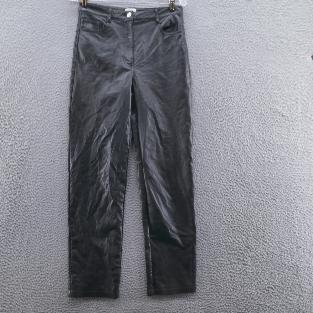 Wilfred Aritzia Womens‎ Vegan Leather Straight Leg Pants 6 Black High Waisted